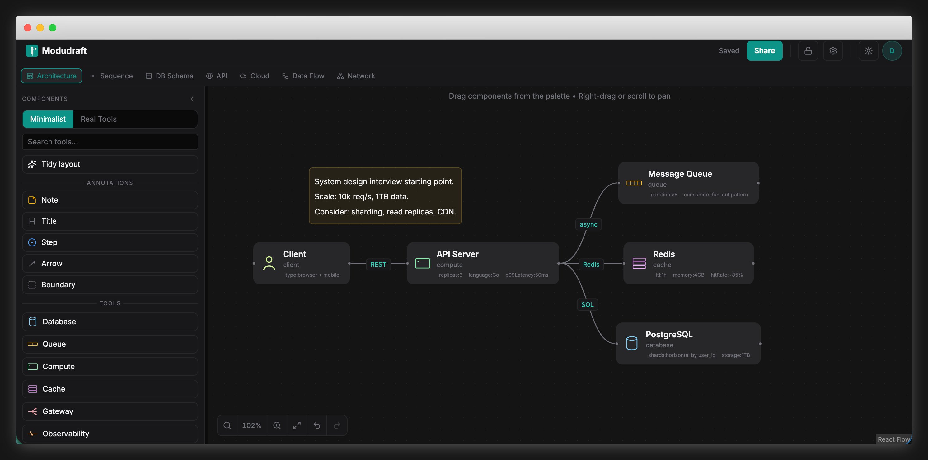 Modudraft dark mode